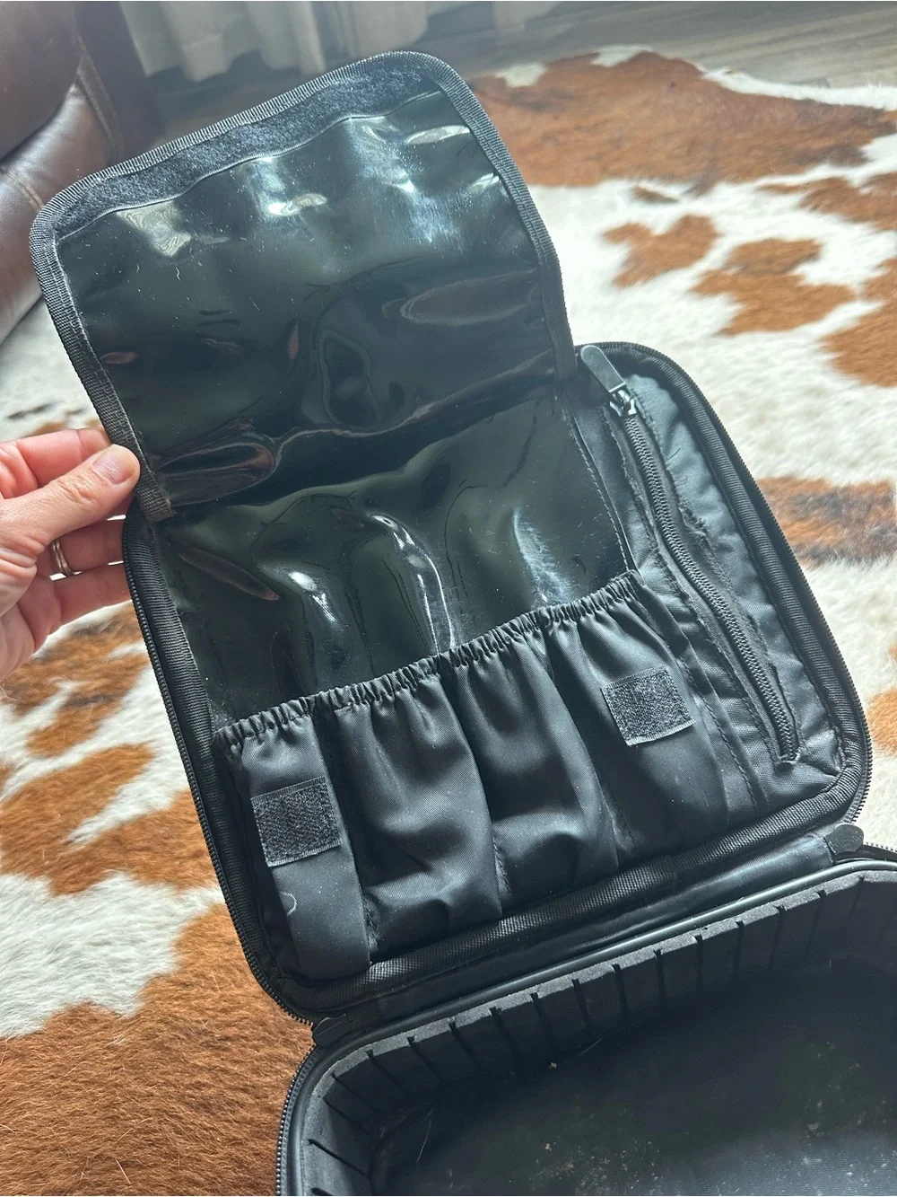 Black cosmetic makeup case